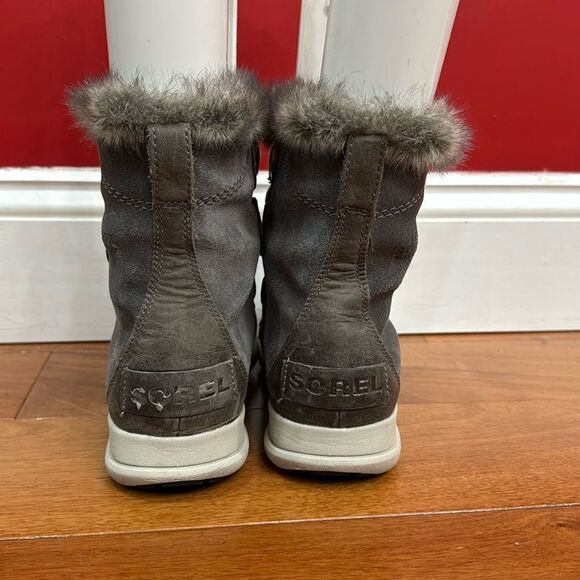 Sorel Women's Gray Fur-Trimmed Boots size 6 - Picture 2 of 11